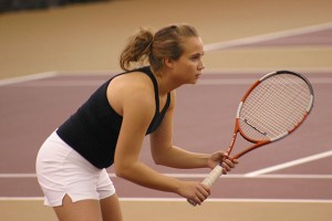 Eyeing It Up <span class='credit'>Torch File Photo</span><span class='description'>Eyeing it up: Young players seek to make the difference in the Bulldog tennis team record.</span>